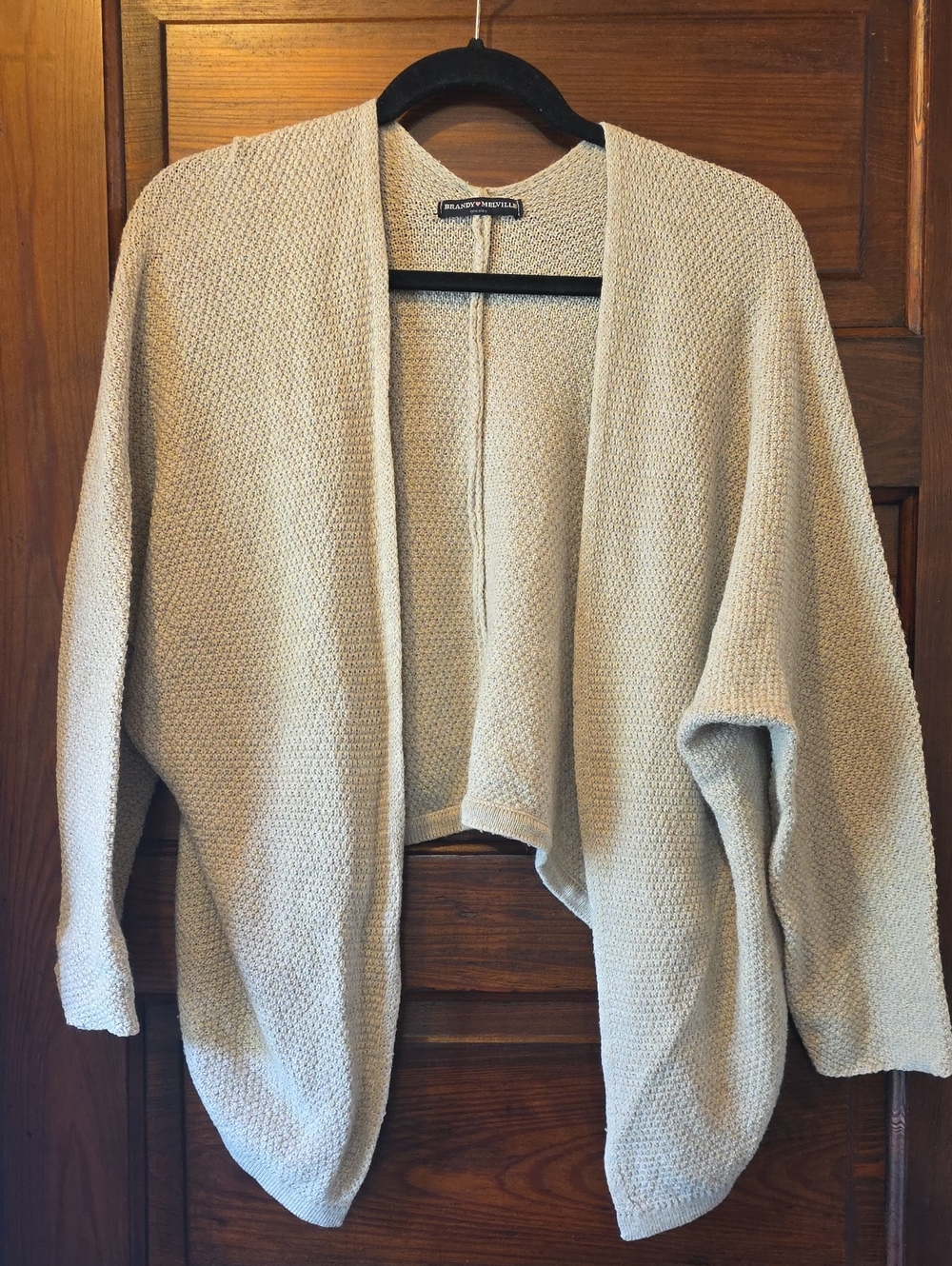 Brandy Melville Cream Caroline Open Front Cardigan Beige Wool Made in Italy OS